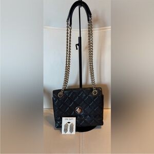 Kate Spade Natalia Quilted Leather Bag w/ On 34th Silver Earrings